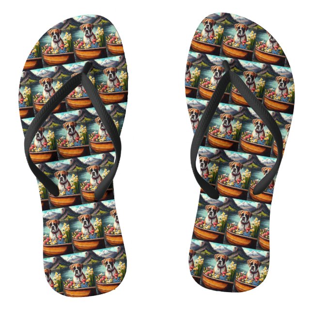 Boxer auf einem Paddle: Ein Landschaftliches Abent Flip Flops (Fußbett)