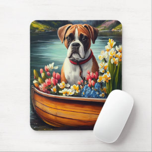 Boxer auf einem Paddle: Ein Landschaftliches Abent Mousepad