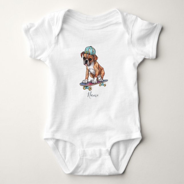 Boxer Baby Bodysuit Wassercolor Strampler (Vorderseite)