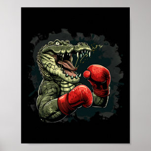 Boxer Bär mit Boxhandschuhen Kickboxen Lustiges Bo Poster