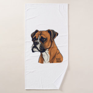 Boxer Bark Designs Punchy Grafik-Designs Badehandtuch