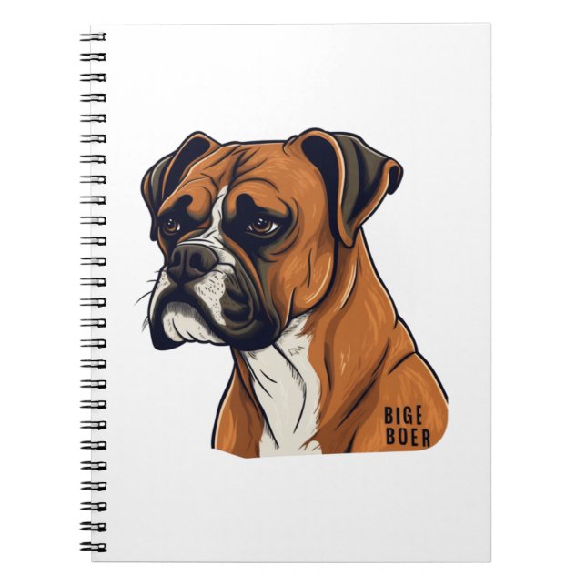 Boxer Bark Designs Punchy Grafik-Designs Notizblock (Vorderseite)
