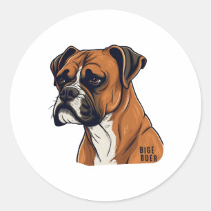 Boxer Bark Designs Punchy Grafik-Designs Runder Aufkleber