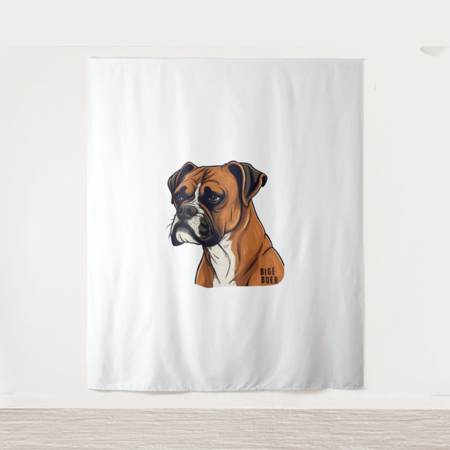Boxer Bark Designs Punchy Grafik-Designs Wandteppich (Vorderseite)