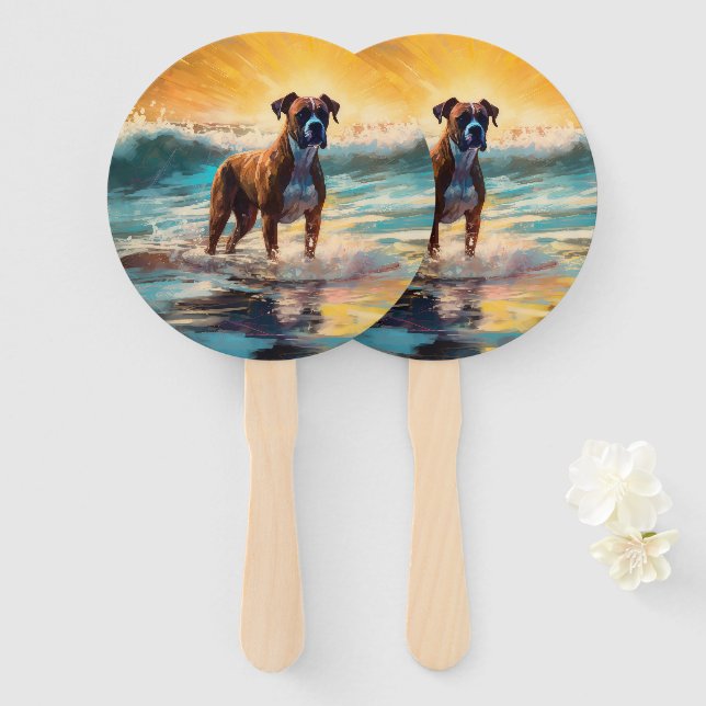 Boxer Beach Surfmalerei Fächer (Vorne und Hinten)