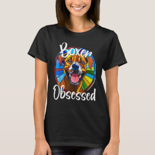 Boxer besessene Hunde Mama Welpe farbenfroh Pet Fu T-Shirt