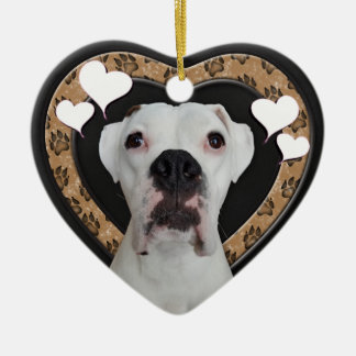 Boxer blanc Coeur Chalkboard Ornement