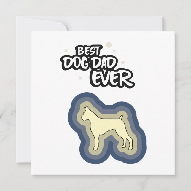 Boxer Blue Best Dog Vater je I Woof You Karte (Vorderseite)
