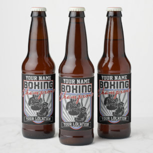 Boxer-Boxer-Fitness-Spiel für personalisierte Boxm Bierflaschenetikett