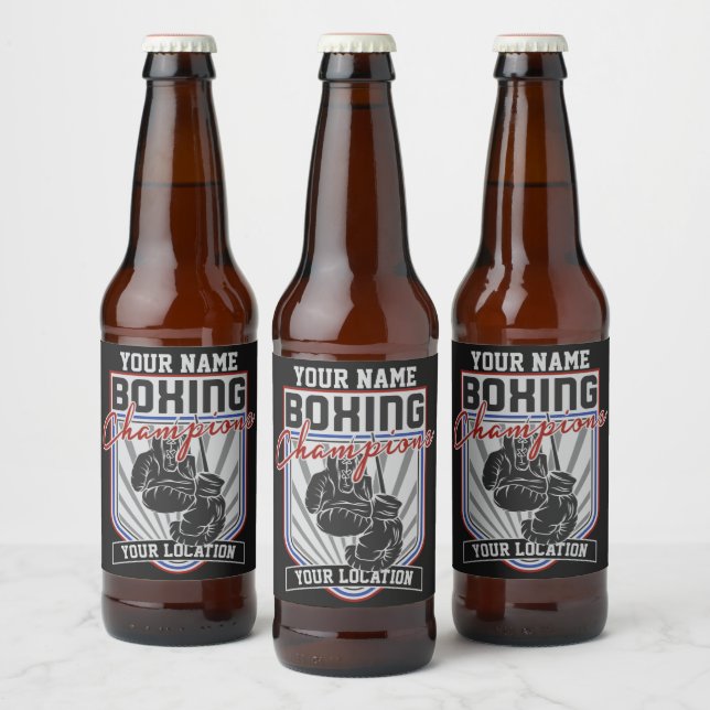 Boxer-Boxer-Fitness-Spiel für personalisierte Boxm Bierflaschenetikett (Flaschen)