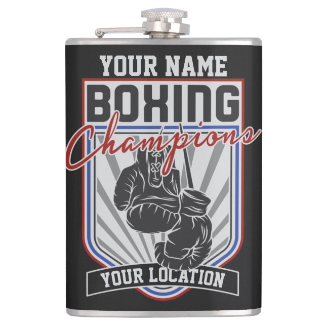 Boxer-Boxer-Fitness-Spiel für personalisierte Boxm Flachmann (Vorderseite)