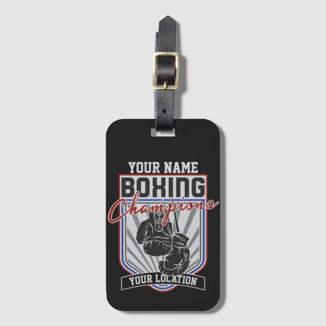 Boxer-Boxer-Fitness-Spiel für personalisierte Boxm Gepäckanhänger (Vorderseite Vertikal)