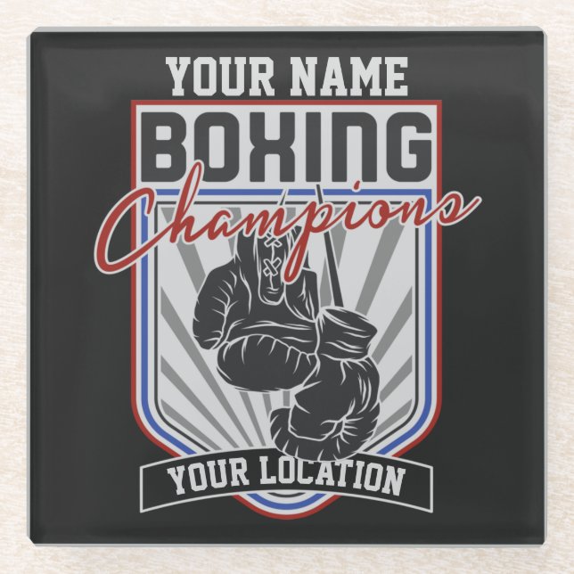 Boxer-Boxer-Fitness-Spiel für personalisierte Boxm Glasuntersetzer (Vorderseite)