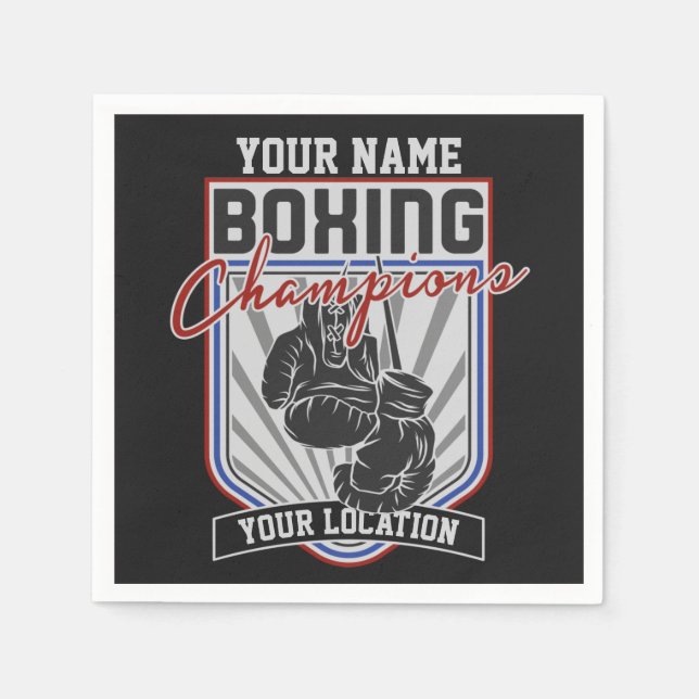 Boxer-Boxer-Fitness-Spiel für personalisierte Boxm Serviette (Vorderseite)