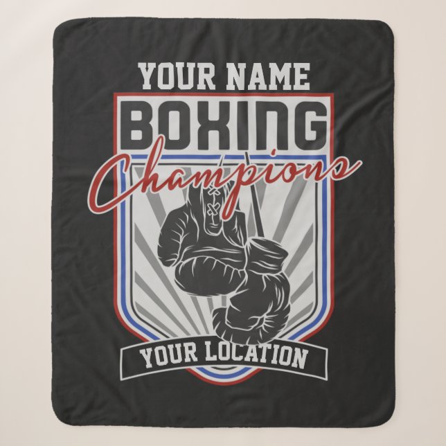 Boxer-Boxer-Fitness-Spiel für personalisierte Boxm Sherpadecke (Vorderseite)