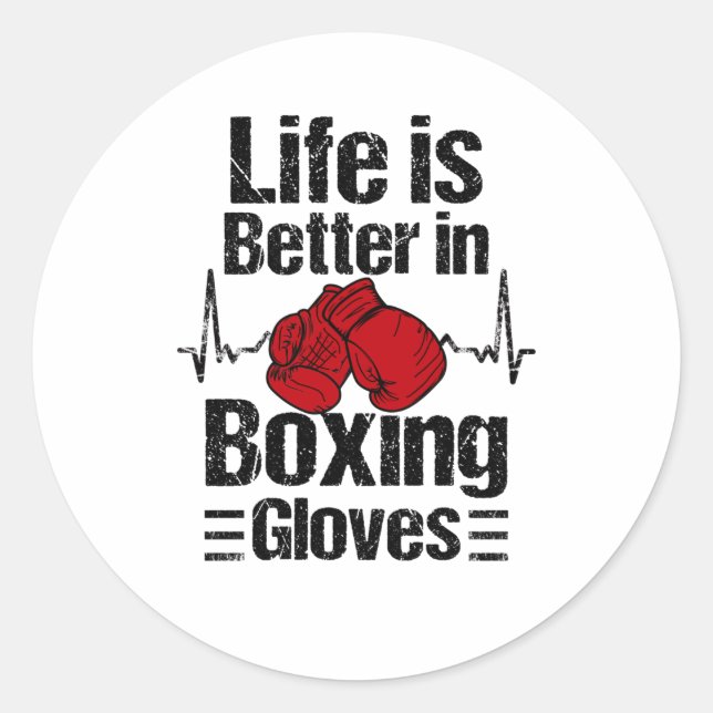Boxer Boxhandschuhe Boxing Match Martial Arts Runder Aufkleber (Vorderseite)