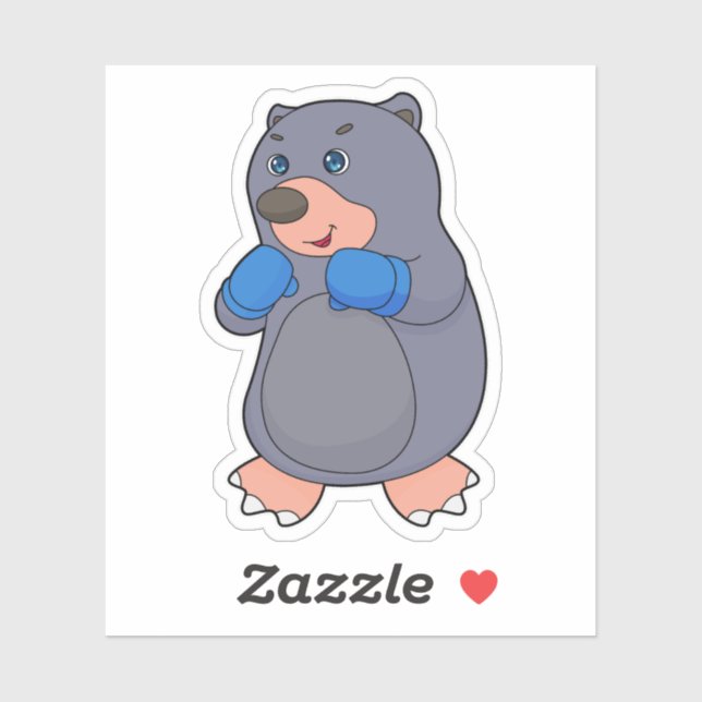 Boxer Boxhandschuhe für Mole Boxing Aufkleber (Blatt)