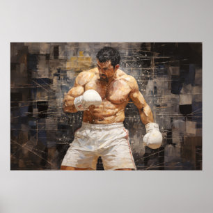 Boxer Boxing Sport Malerei Abstrakte Art Deco Poster