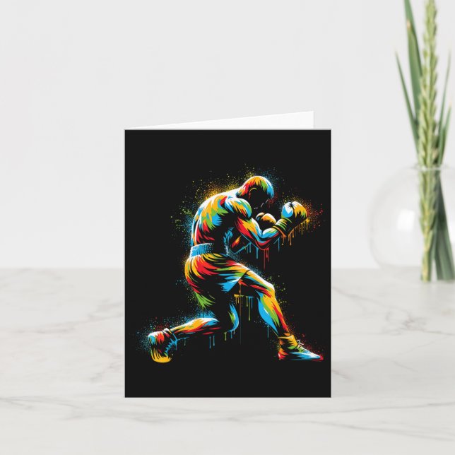 Boxer Boxring Colorful Sport Kickboxer Trainer Karte (Vorderseite)