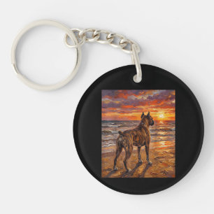 Boxer bringé à Sunset Beach Cadeau d'art de chien