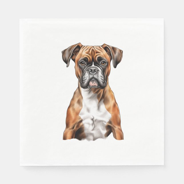 Boxer Buddies Niedlich Hunde Designs für Loyal Box Serviette (Vorderseite)
