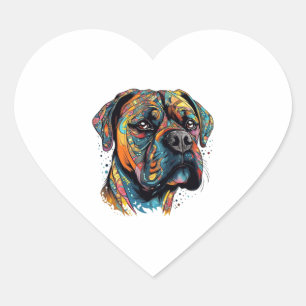 Boxer Buddies Playful Pup File Summary Digital Herz-Aufkleber