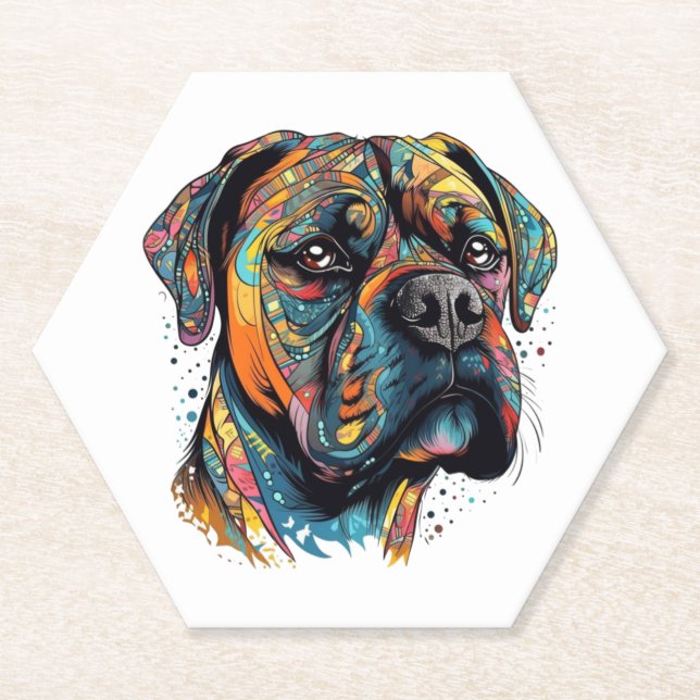Boxer Buddies Playful Pup File Summary Digital Untersetzer (Vorderseite)