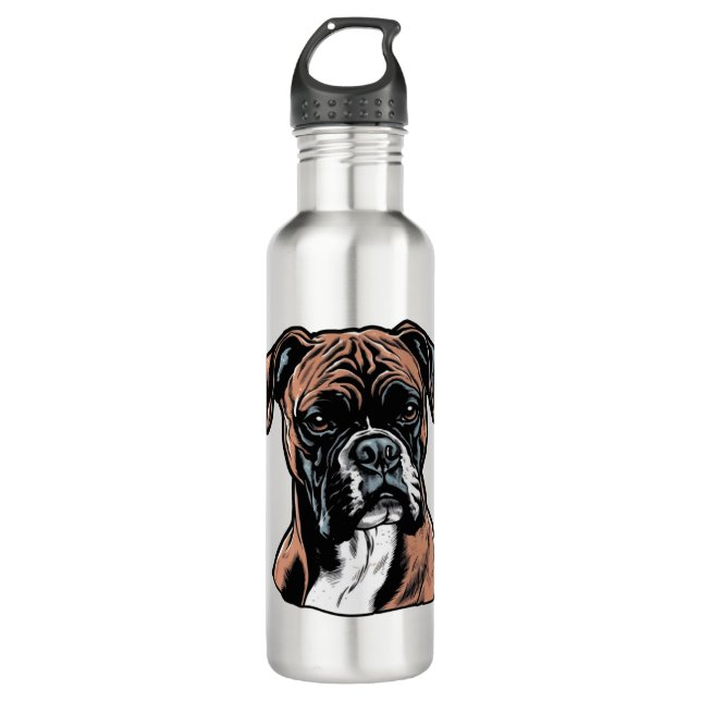 Boxer Buddy Humour Protective Edelstahlflasche (Vorderseite)