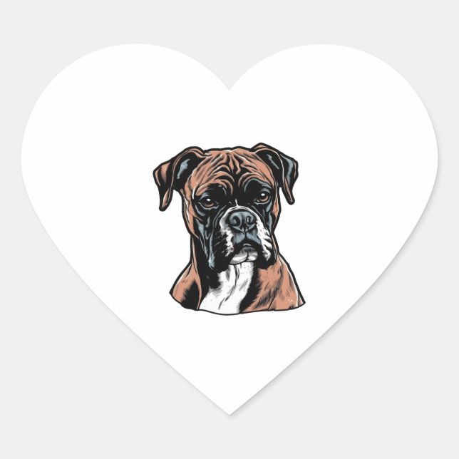 Boxer Buddy Humour Protective Herz-Aufkleber (Vorderseite)