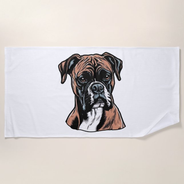 Boxer Buddy Humour Protective Strandtuch (Vorderseite)