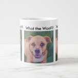 Boxer Bull Terrier Jumbo-Tasse<br><div class="desc">Coole Boxer Bull Terrier Puppy Dog Tasse für alle Getränke - großartiges Geschenk für Freunde, Freunde, Familienmitglieder oder für sich selbst! Sanft und ein alter Boxer Bull Terrier wurde vom Designer in Aquarellen gemalt. Was ist das Woof?! ist der Titel, aber Sie können sich an Ihre eigene Phrase anpassen</div>