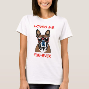 Boxer Bulldog Rotes Herz Herz - Sonnenbrille T-Shirt