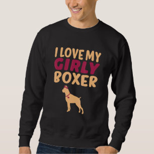 Boxer Canine Pet Girl Dog Pup Gender Reveal Niedli Sweatshirt
