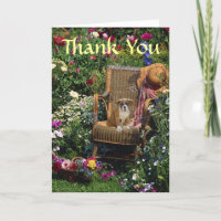Boxer Carte de remerciements Dans Le Jardin