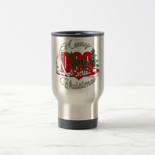 BOXER CHRISTMAS DOG REISEBECHER (Mittel)