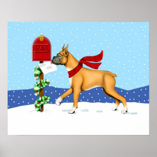 Boxer Christmas Mail Poster