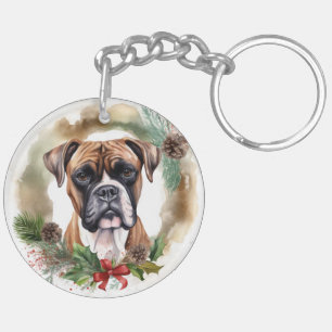 Boxer Christmas Wreath Festive Pup