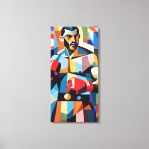 Boxer Cubism Canvas Print Leinwanddruck