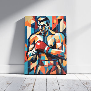 Boxer Cubism Canvas Print Leinwanddruck