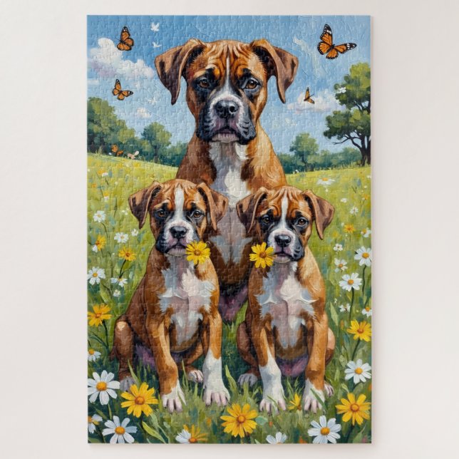 Boxer Daisy Meadow Kunst (Vertikal)