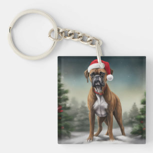 Boxer dans la neige de Noël