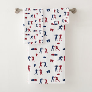 Boxer de gants de boxe rouge et bleu