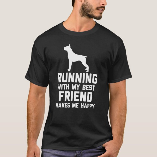 Boxer, der Runners Dog läuft T-Shirt (Vorderseite)