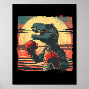 Boxer Dinosaur Boxen Dino Kickboxen T-Rex Boxen Poster