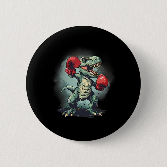 Boxer Dinosaur Boxing Dino Kickboxing T-rex Boxing Button (Vorderseite)