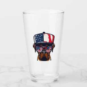 Boxer Dog 4. Juli Glas