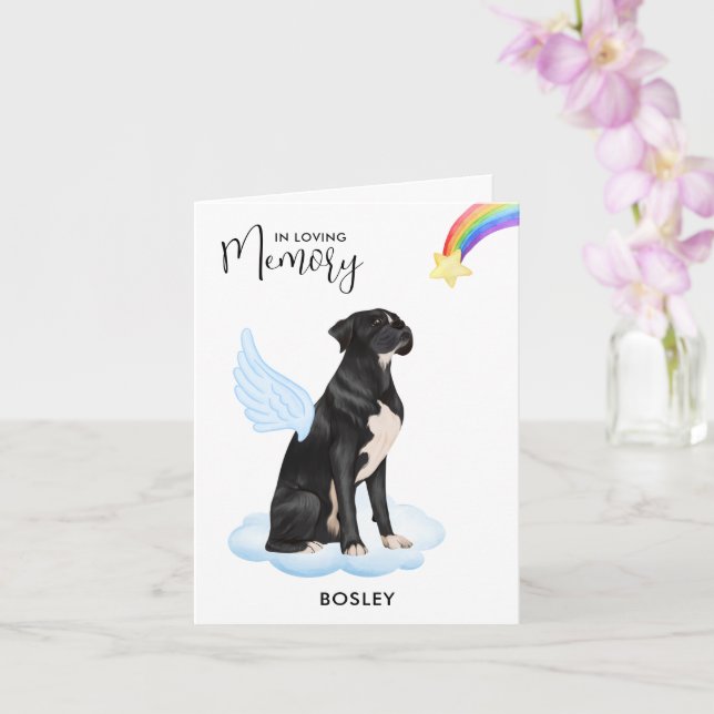 Boxer Dog Angel Memorial Pet Loss Beileid Karte (Orchidee)