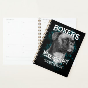 Boxer Dog Animal Lovers Art Text Planer