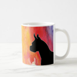 Boxer Dog Anpassbare Wasserfarben-Silhouette WC Kaffeetasse