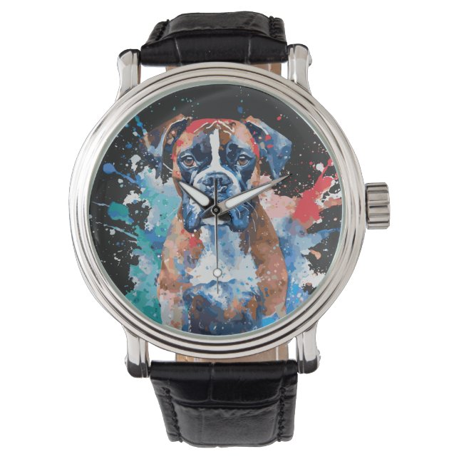 Boxer Dog Armbanduhr (Vorderseite)